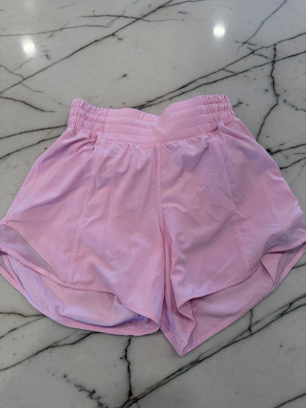 lululemon athletica Light Pink Hotty Hot Shorts high rise 4”
